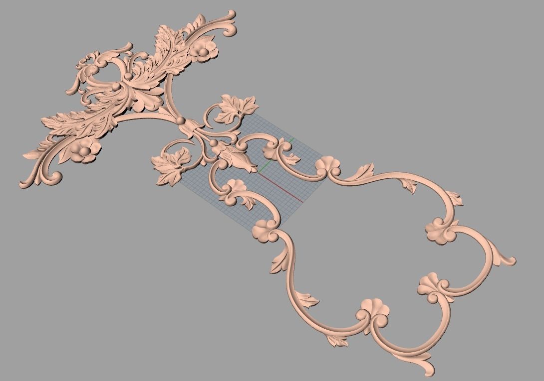 Door flower 3D relief STL Model for CNC woodworking carving E309 3D model_1