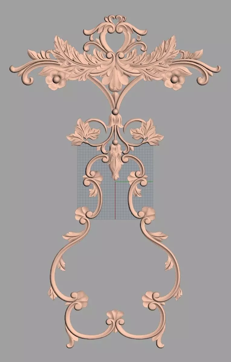 Door flower 3D relief STL Model for CNC woodworking carving E309 3D model_0