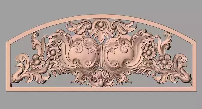 Door flower 3D relief STL Model for CNC woodworking carving E310