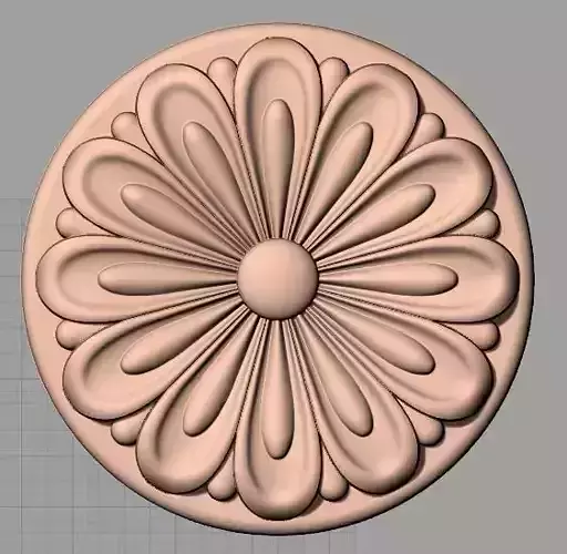 Door flower 3D relief STL Model for CNC woodworking carving E311