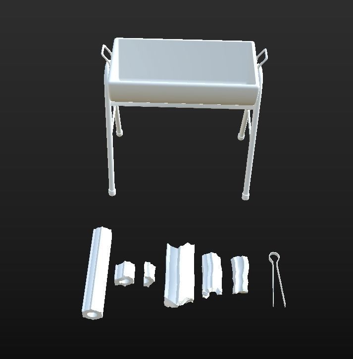 HIE Game Ready Grill Set D180302 Low-poly 3D model_5