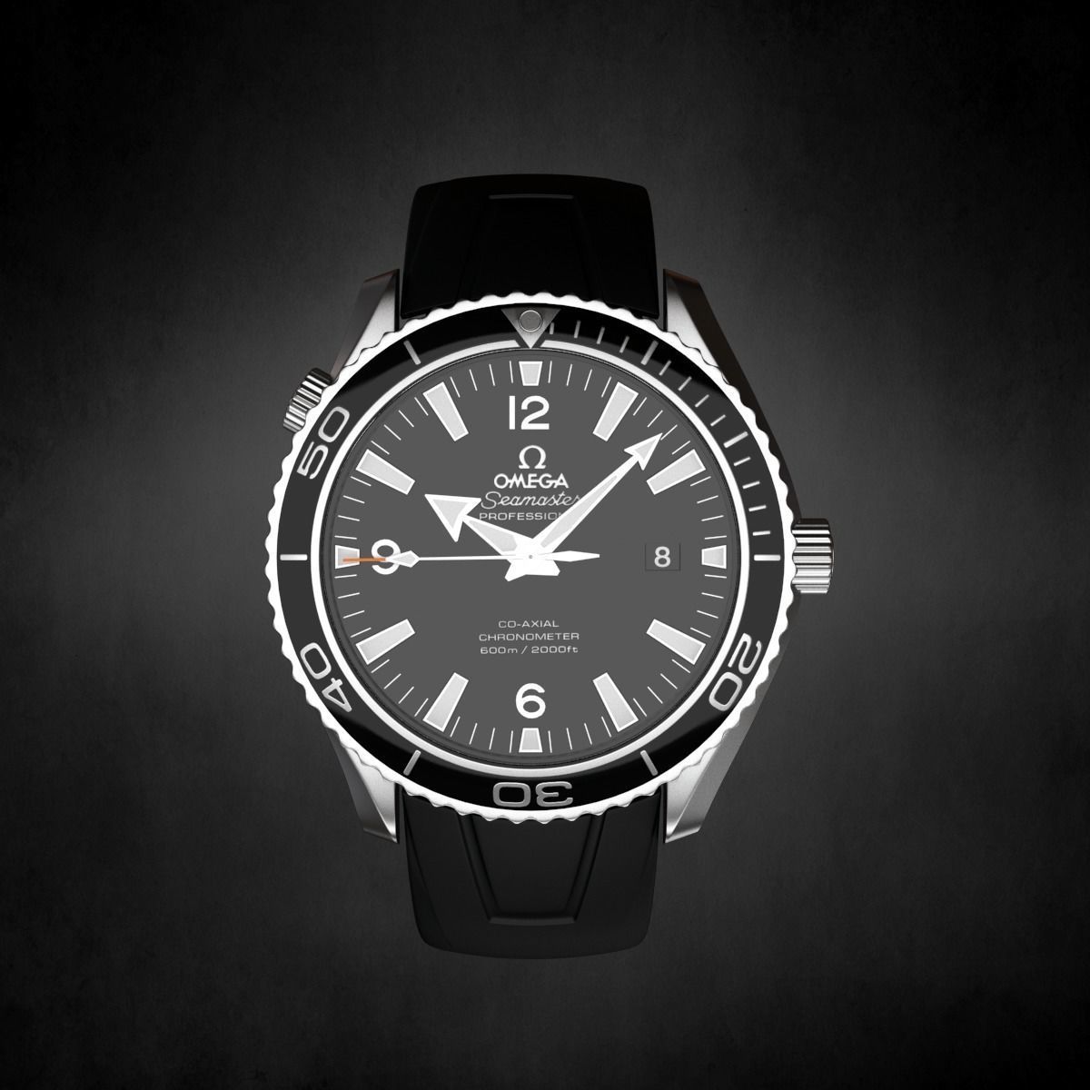 Omega Seamaster Watch 3D model_1