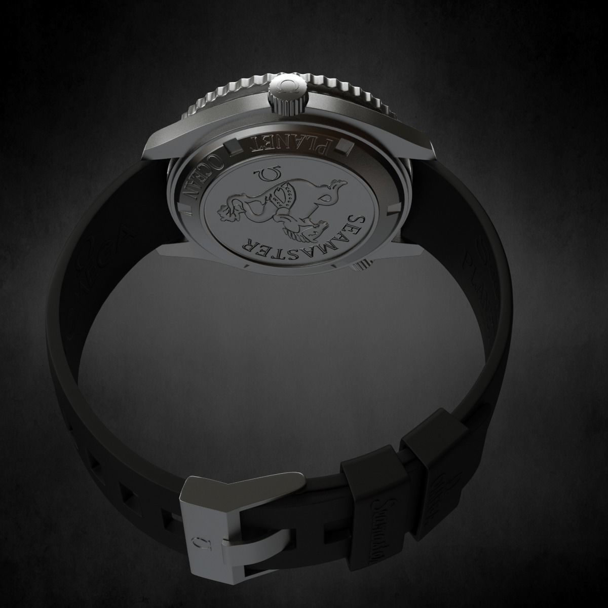 Omega Seamaster Watch 3D model_3
