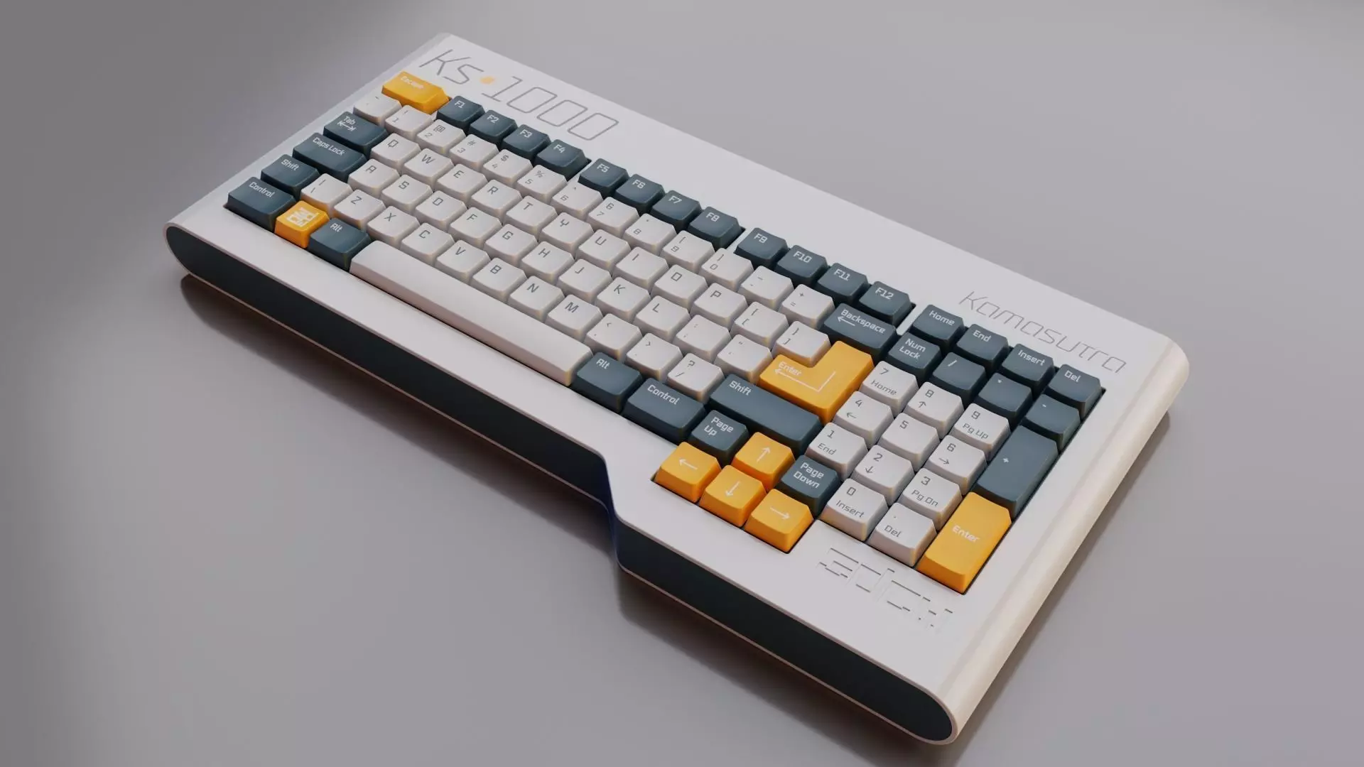 Retro Modern Keyboard 3D model_0