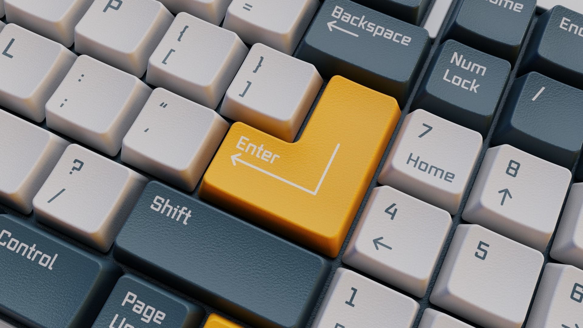 Retro Modern Keyboard 3D model_1