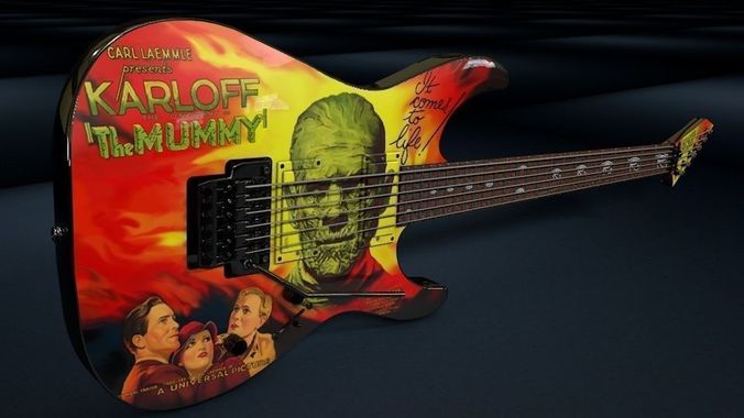 kirk hammett kh3 kirk hammett esp kh 3 karloff mummy guitar 3d model obj kirk hammett kh3 kirk hammett esp kh 3 karloff mummy guitar 3d model obj