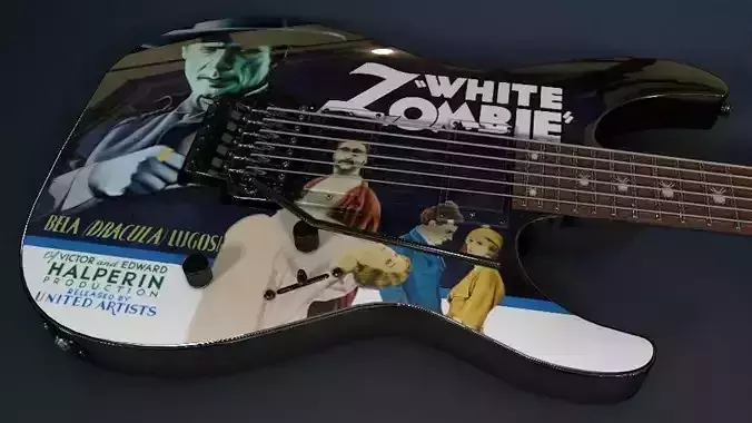 Kirk Hammett - ESP White Zombie Guitar 3D model