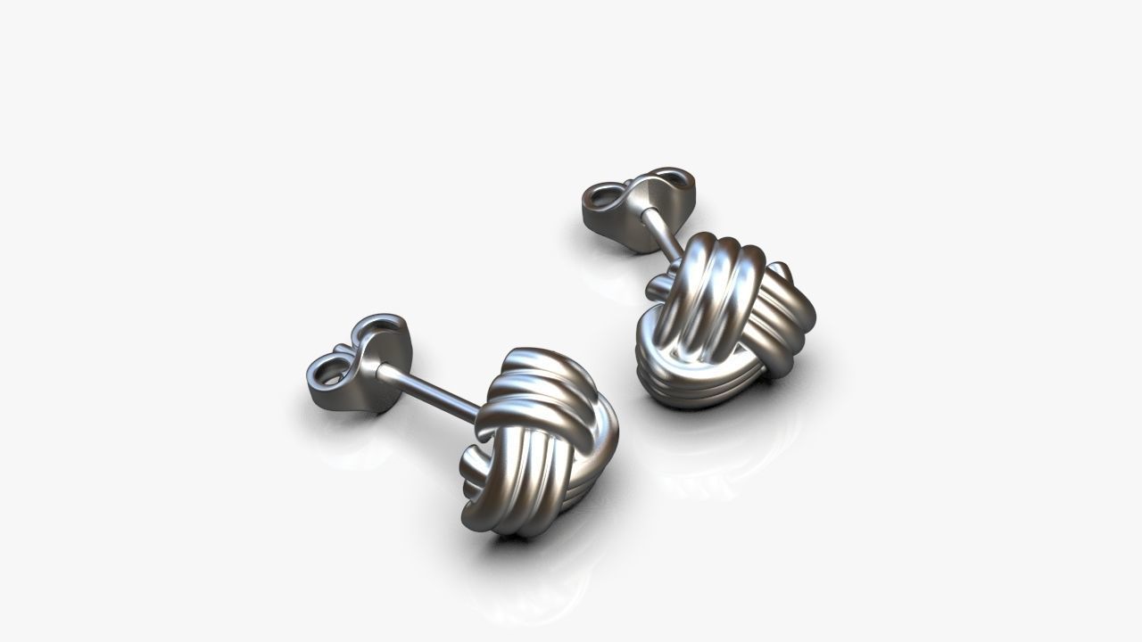 Knot earrings 3D print model_11