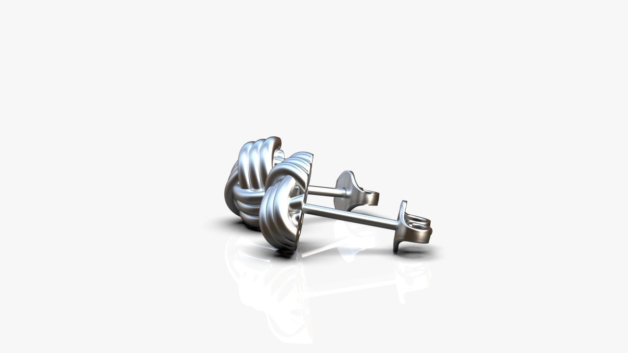 Knot earrings 3D print model_10