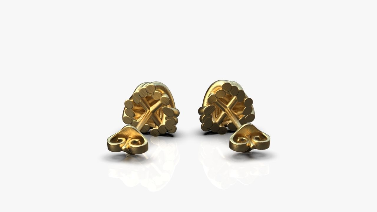 Knot earrings 3D print model_8