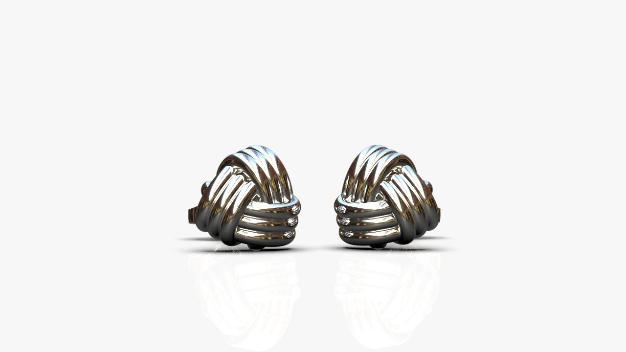 Knot earrings 3D print model_4