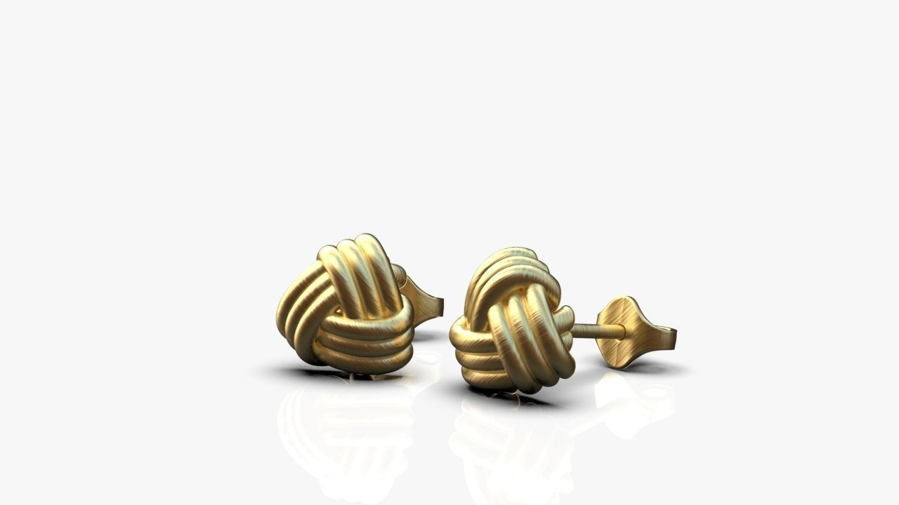 Knot earrings 3D print model_7