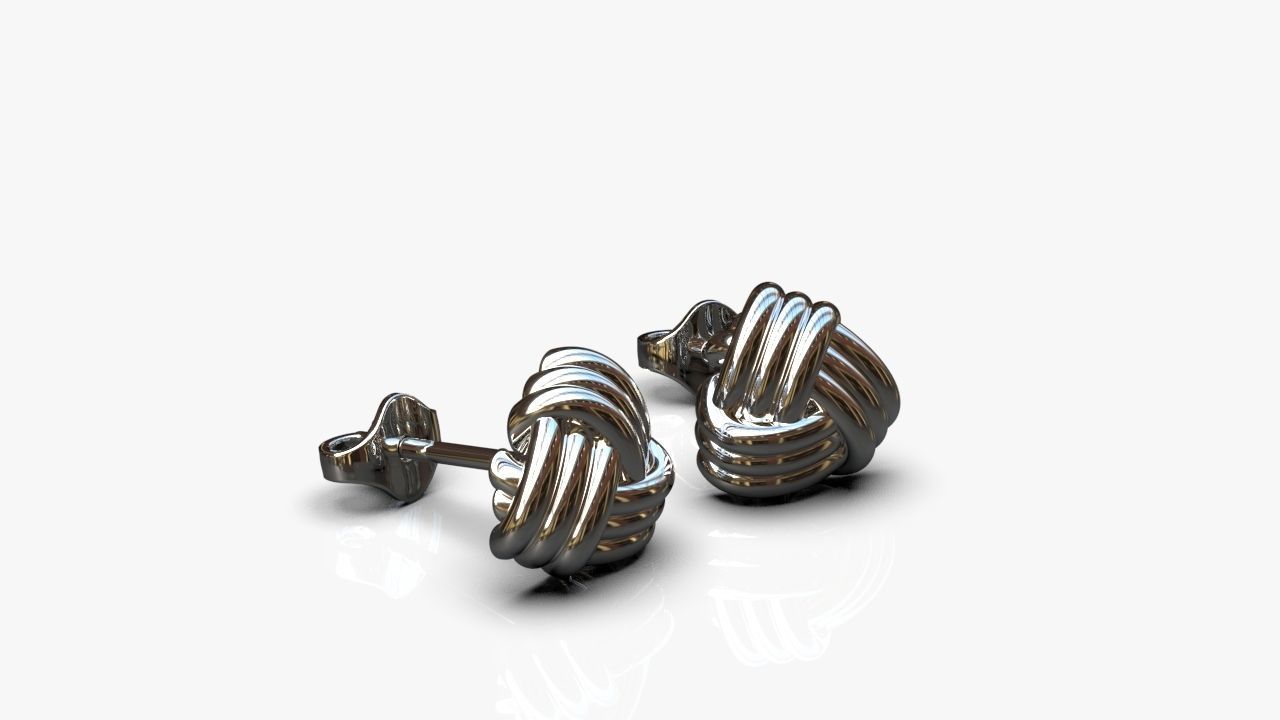 Knot earrings 3D print model_5