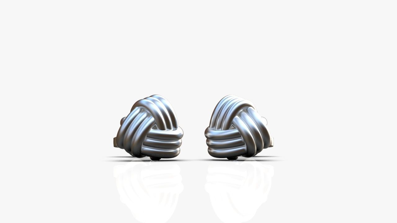 Knot earrings 3D print model_9