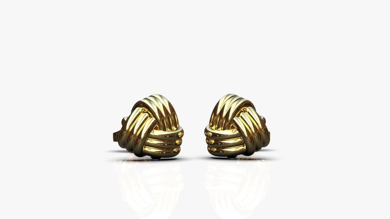 Knot earrings 3D print model_1