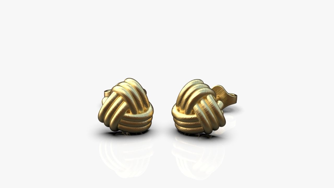Knot earrings 3D print model_6