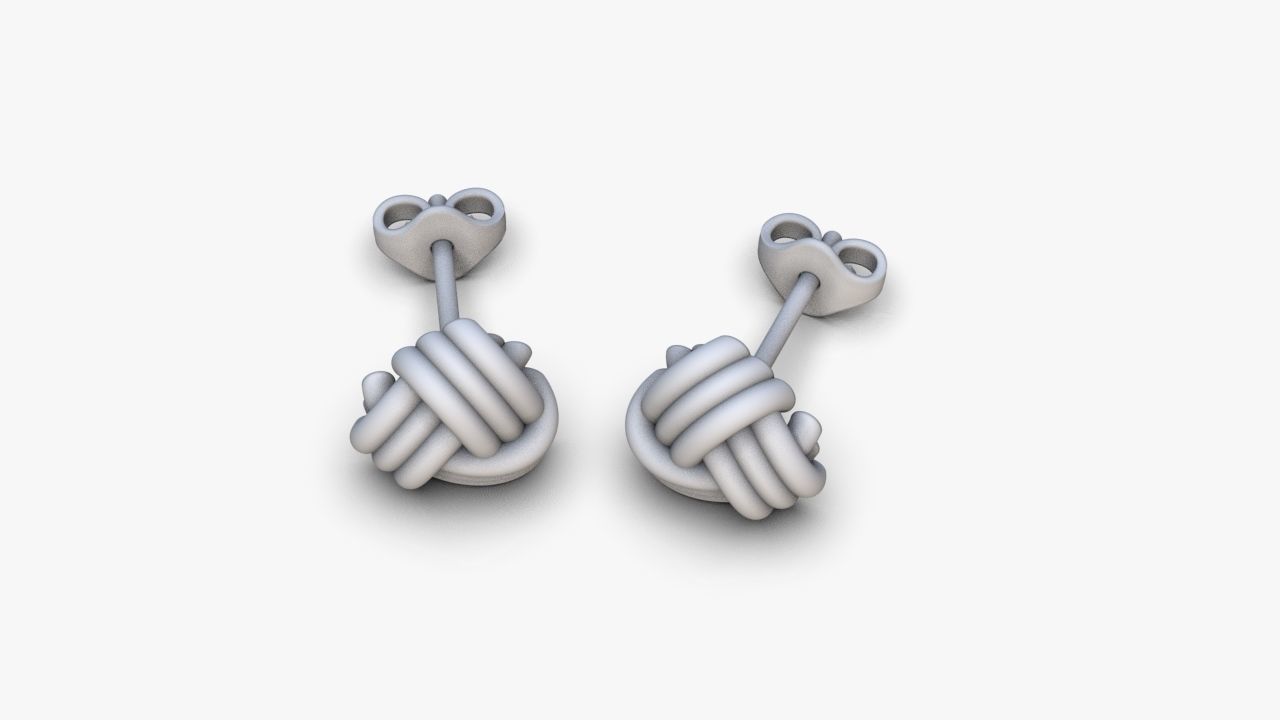 Knot earrings 3D print model_14