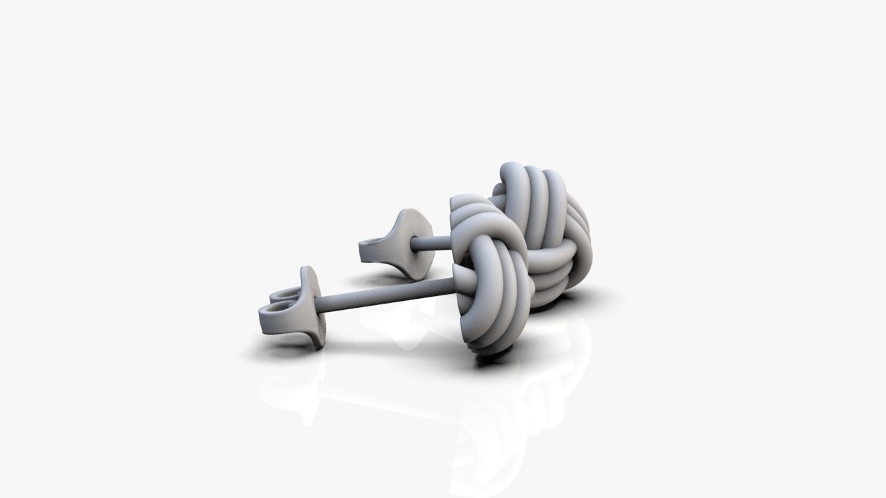Knot earrings 3D print model_13