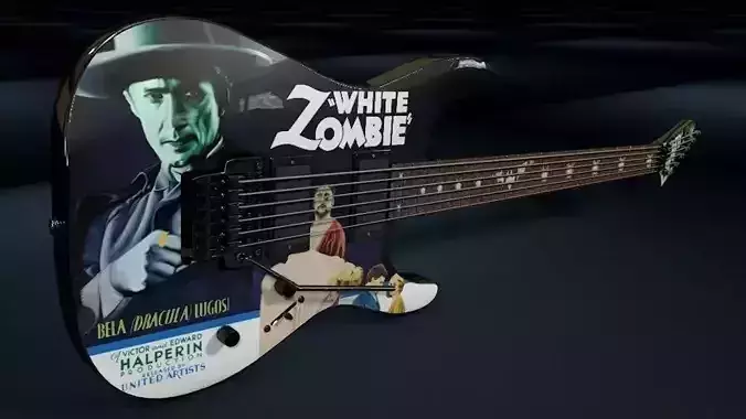 Kirk Hammett - LTD KH-3 White Zombie Guitar 3D model