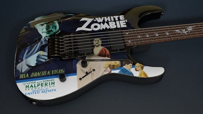 kirk hammett kh3 kirk hammett ltd kh 3 white zombie guitar 3d model obj kirk hammett kh3 kirk hammett ltd kh 3 white zombie guitar 3d model obj