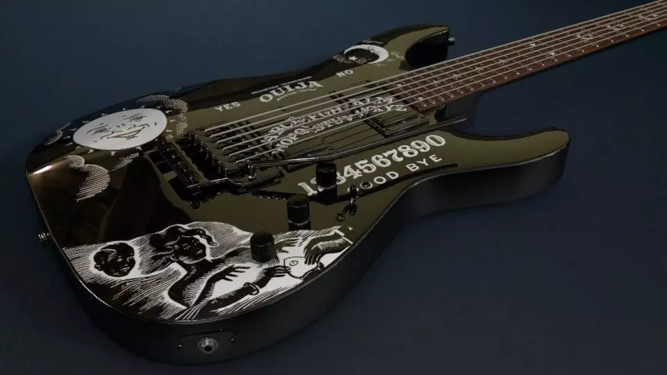 Kirk Hammett - EPS Ouija Guitar Black 3D model