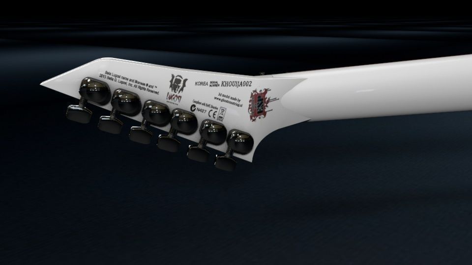 Kirk Hammett - EPS Ouija Guitar White 3D model_4