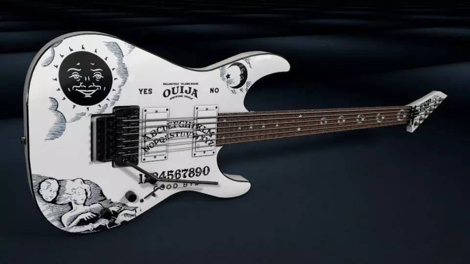 Kirk Hammett - EPS Ouija Guitar White 3D model_0
