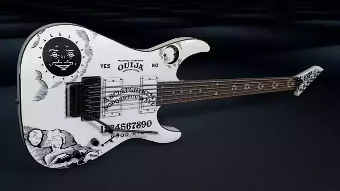 Kirk Hammett - EPS Ouija Guitar White 3D model