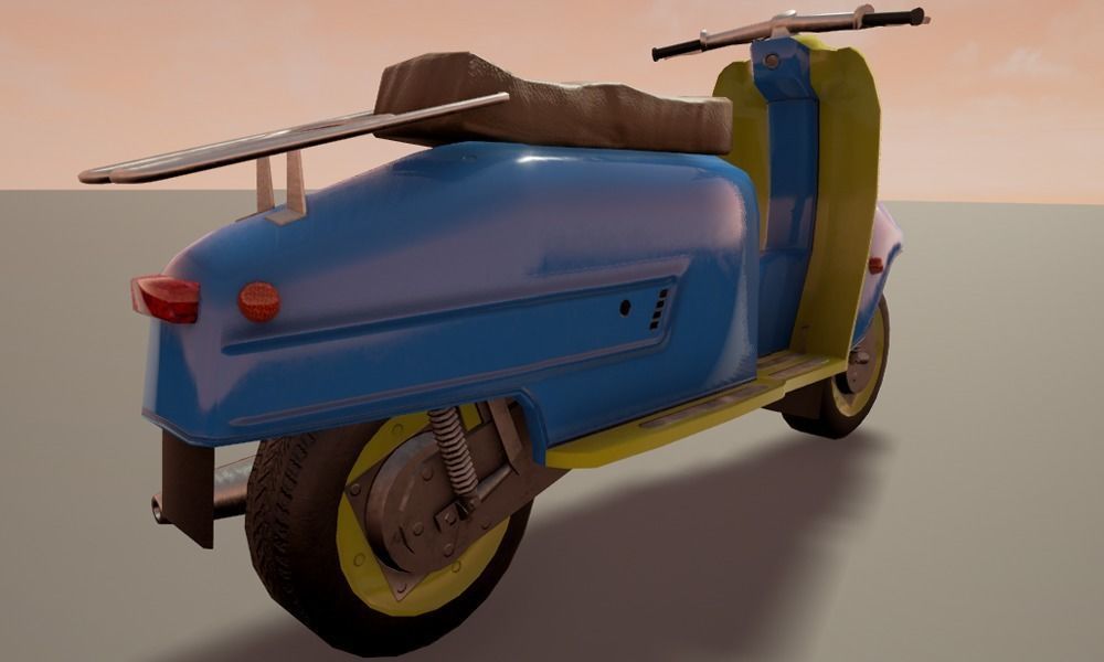 Low poly Scooter Low-poly 3D model_6