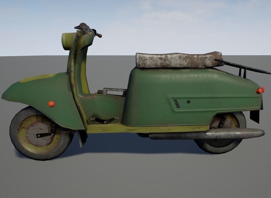 Low poly Scooter Low-poly 3D model_7