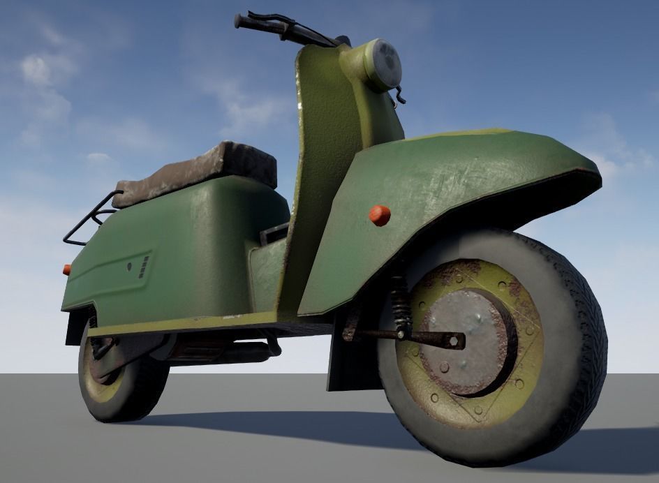 Low poly Scooter Low-poly 3D model_8