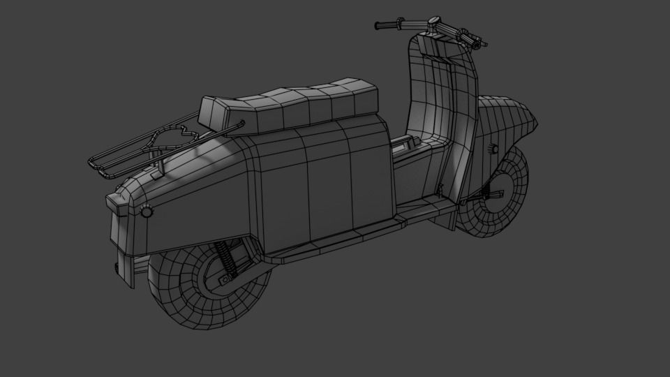 Low poly Scooter Low-poly 3D model_10