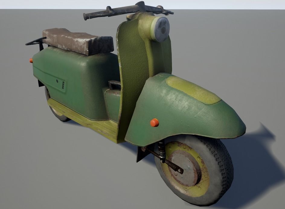 Low poly Scooter Low-poly 3D model_3
