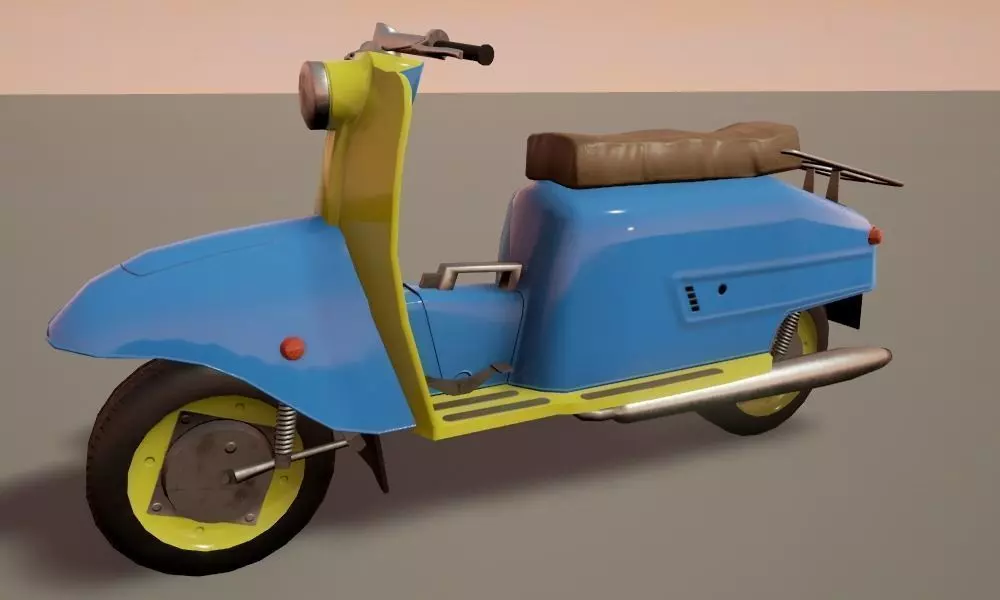 Low poly Scooter Low-poly 3D model_0