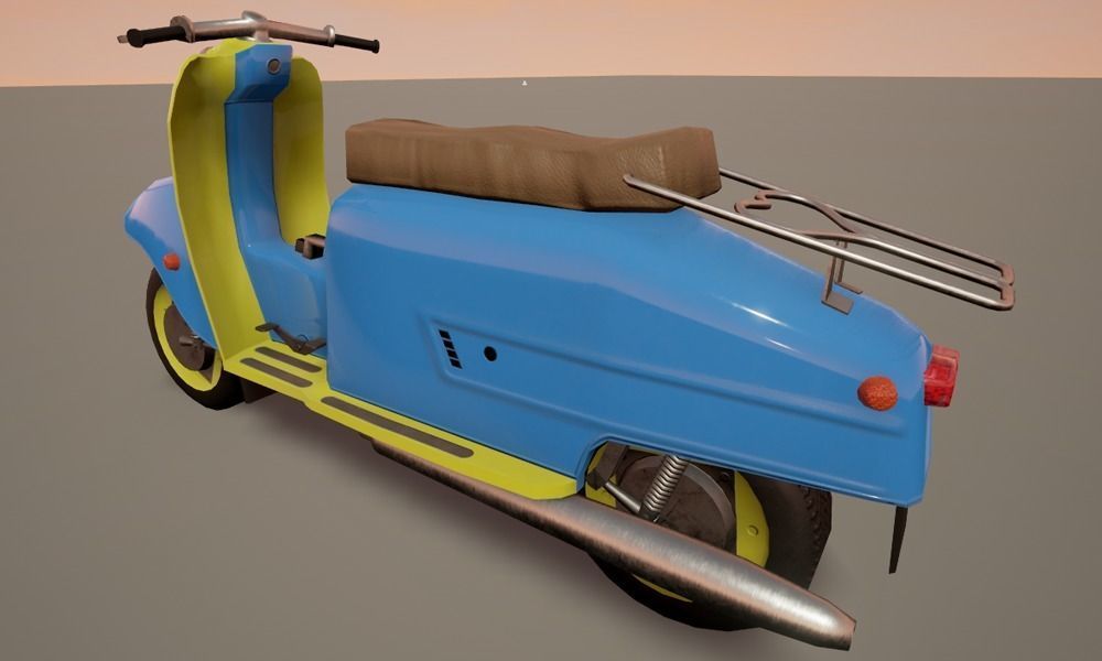 Low poly Scooter Low-poly 3D model_4