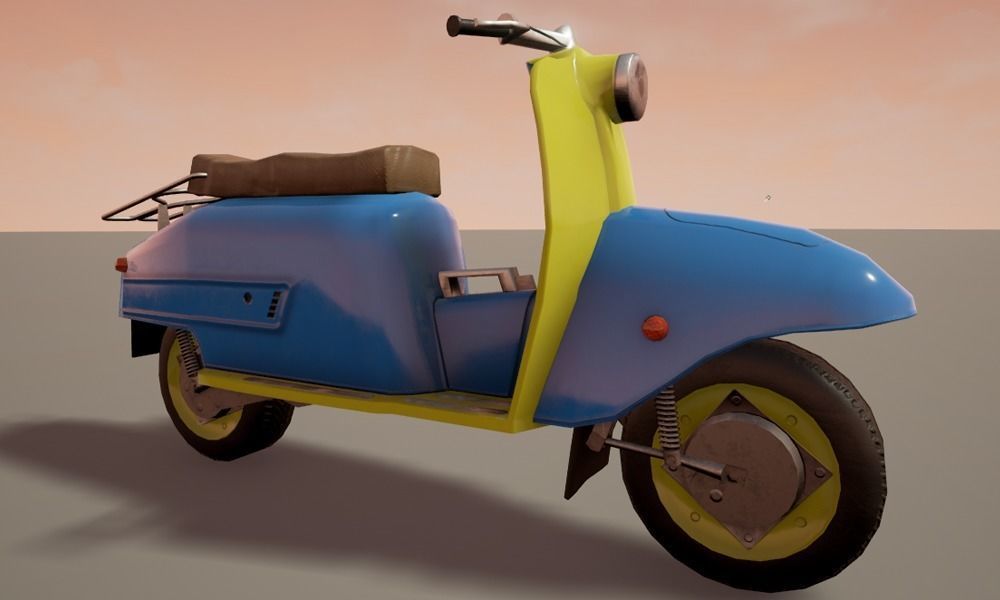 Low poly Scooter Low-poly 3D model_2