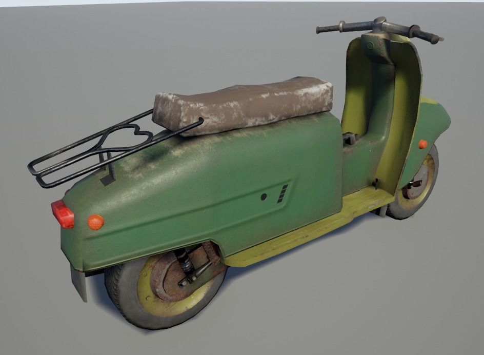 Low poly Scooter Low-poly 3D model_5