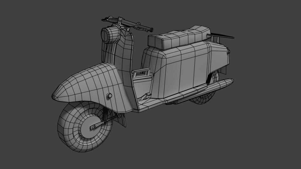 Low poly Scooter Low-poly 3D model_9