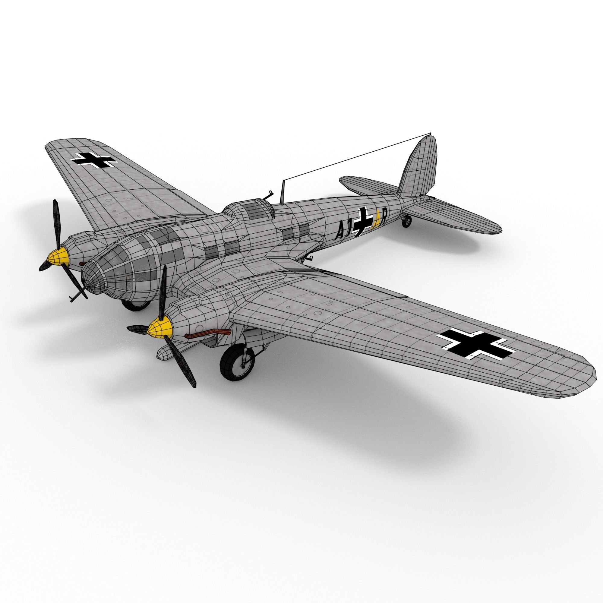 Heinkel 111 Low-poly 3D model_12