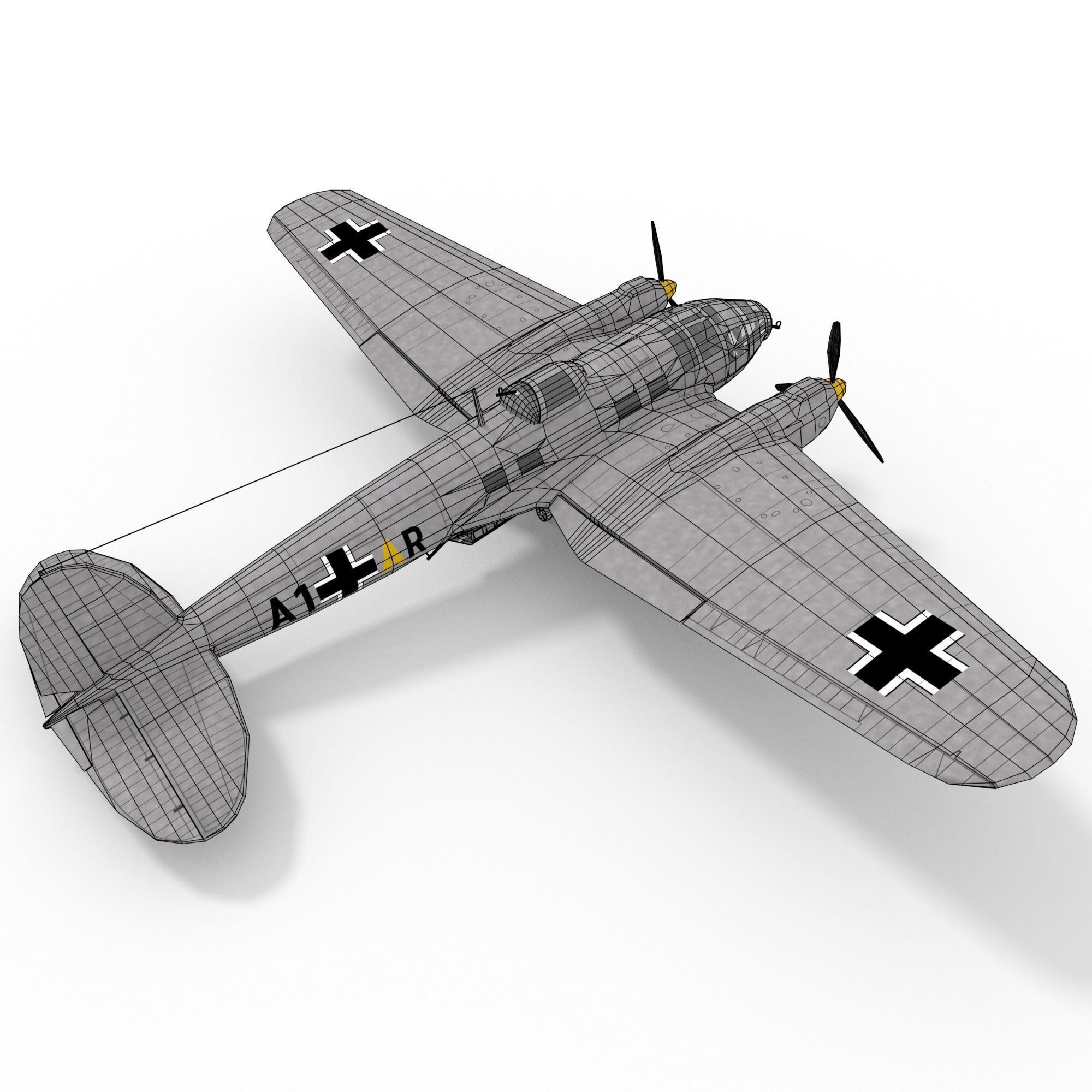 Heinkel 111 Low-poly 3D model_13