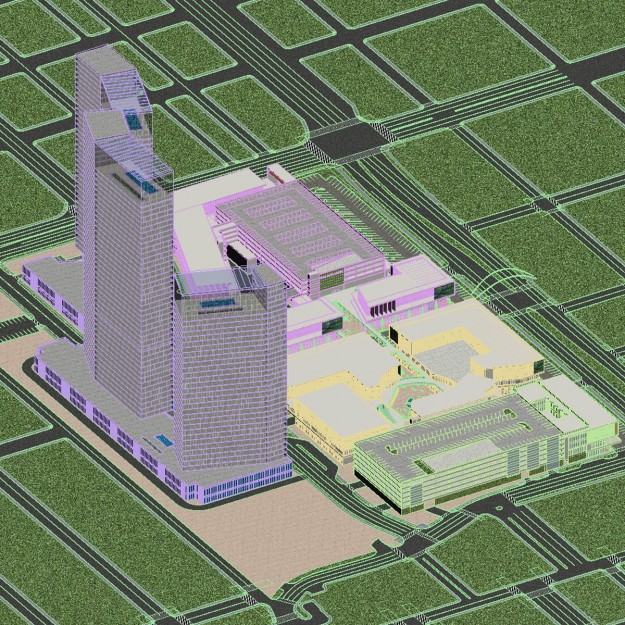Building shopping mall in dubai 3D model_4