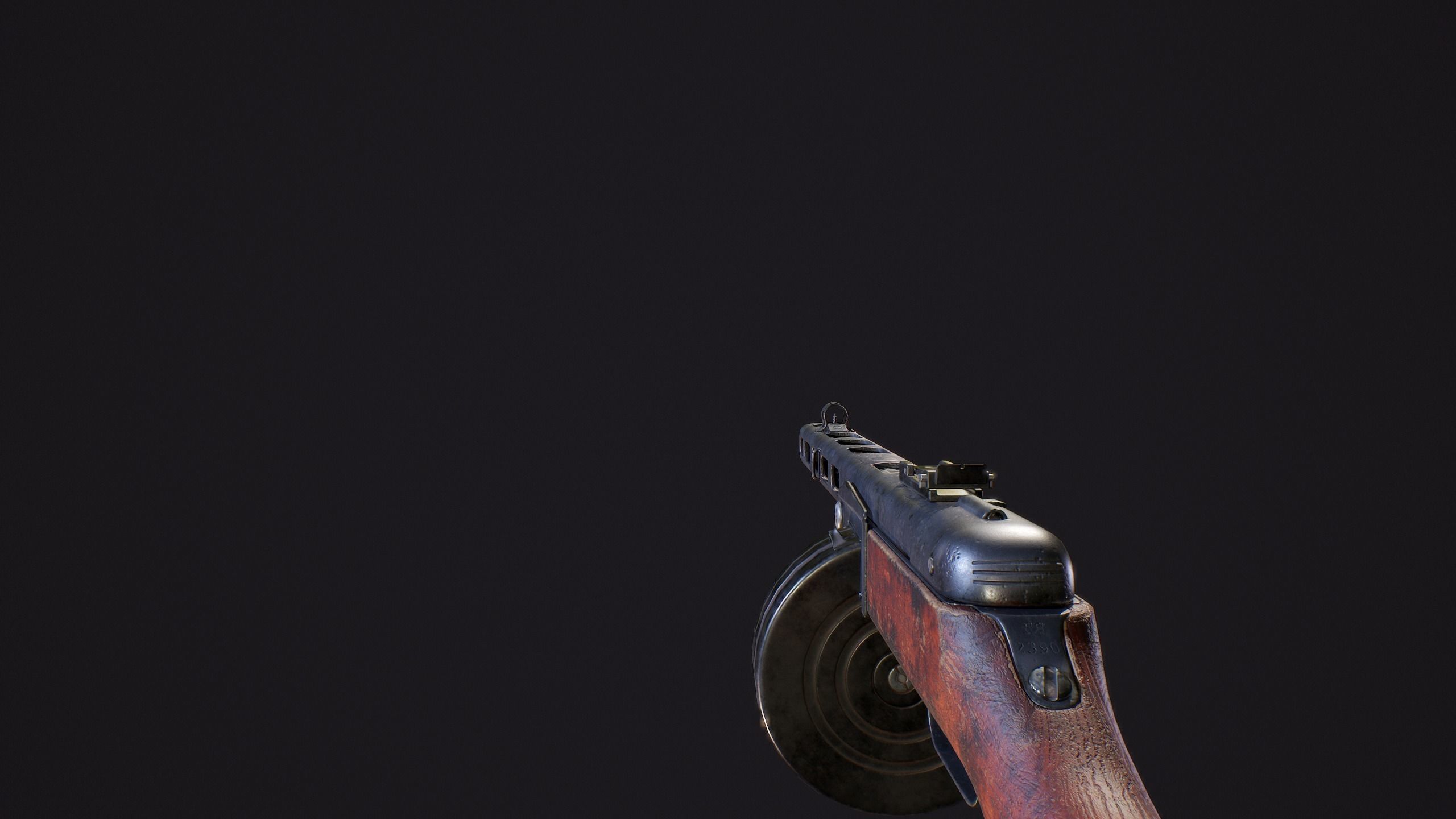 PPSh-41 Fully disassembled game model Low-poly 3D model_2