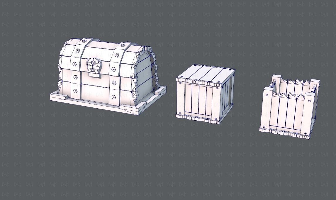 Chest and Box V01 Low-poly 3D model_36
