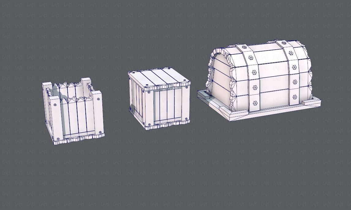 Chest and Box V01 Low-poly 3D model_33