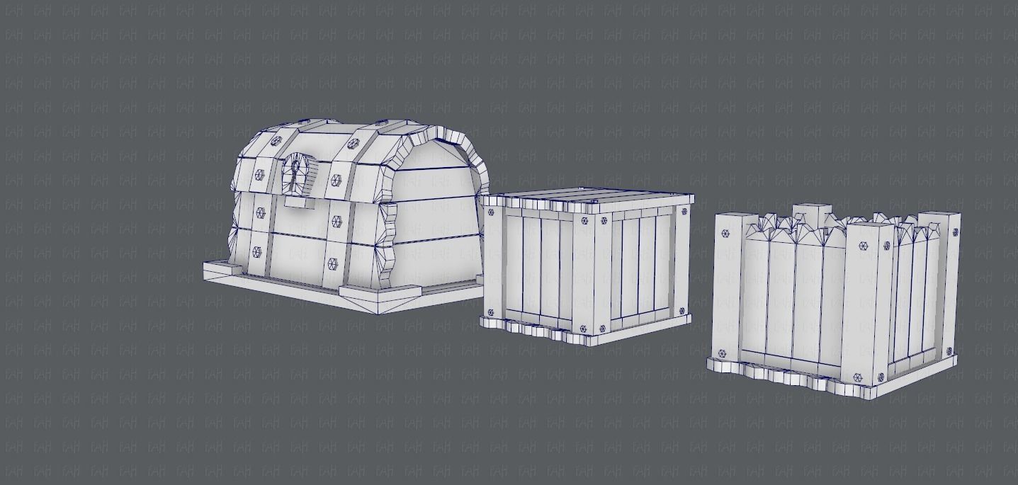 Chest and Box V01 Low-poly 3D model_18