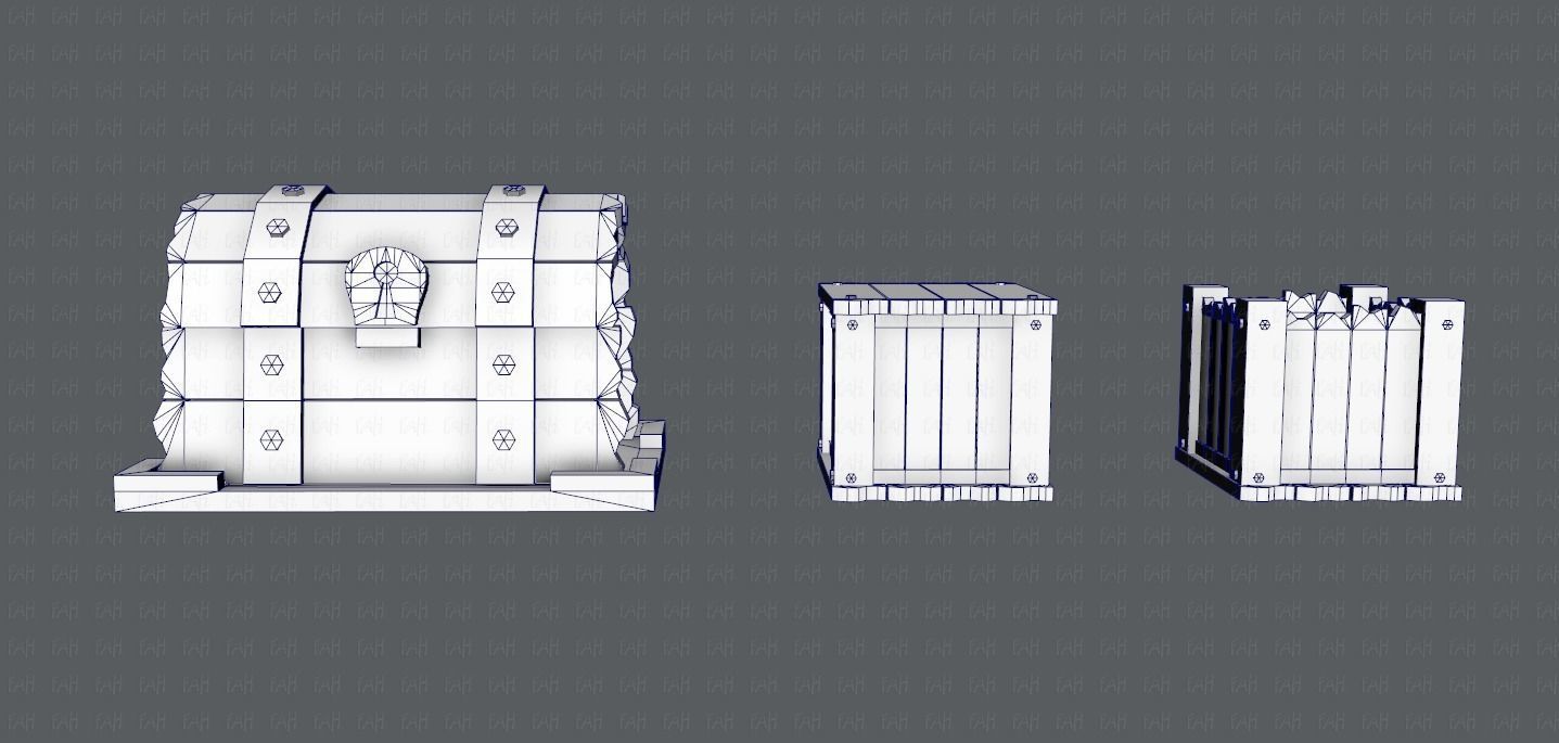 Chest and Box V01 Low-poly 3D model_11