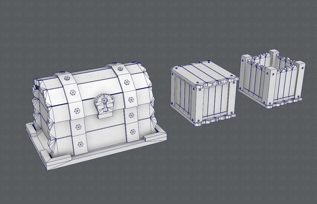 Chest and Box V01 Low-poly 3D model_26