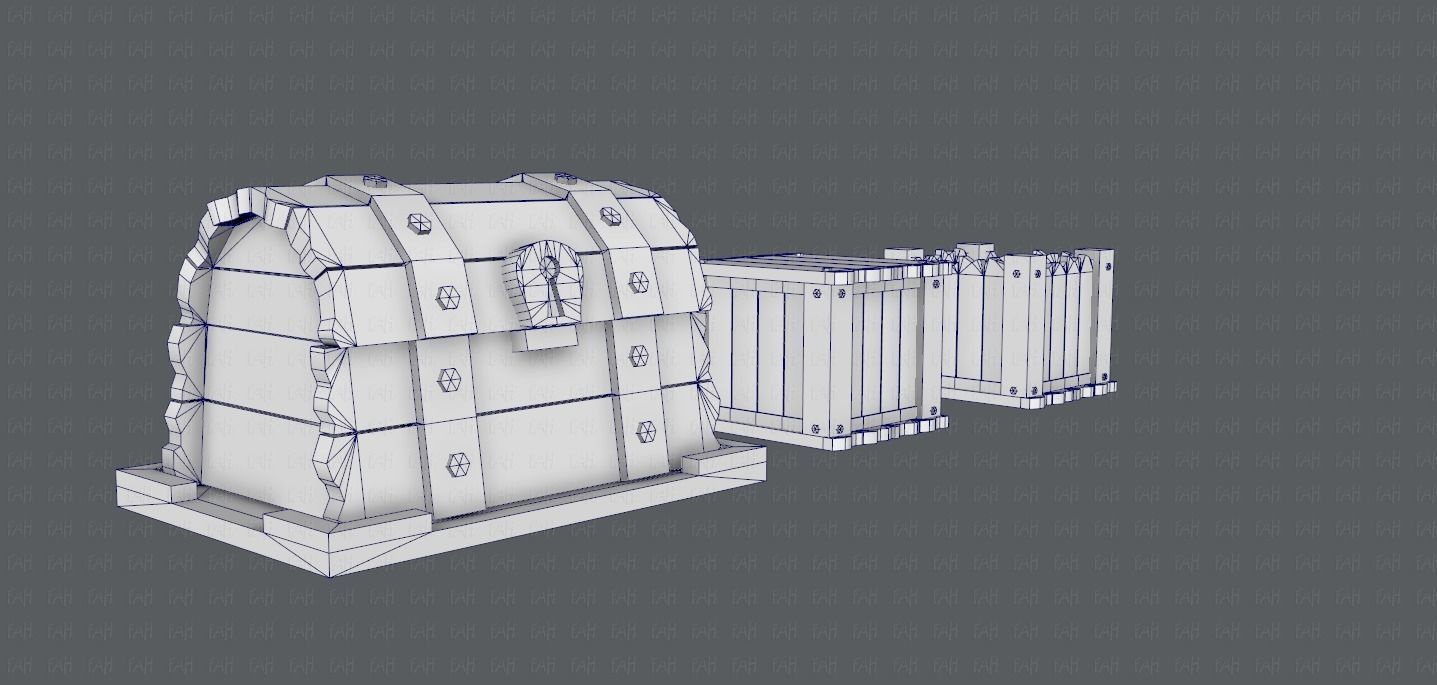 Chest and Box V01 Low-poly 3D model_12