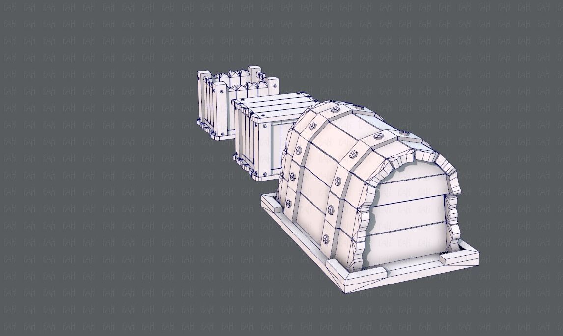 Chest and Box V01 Low-poly 3D model_31