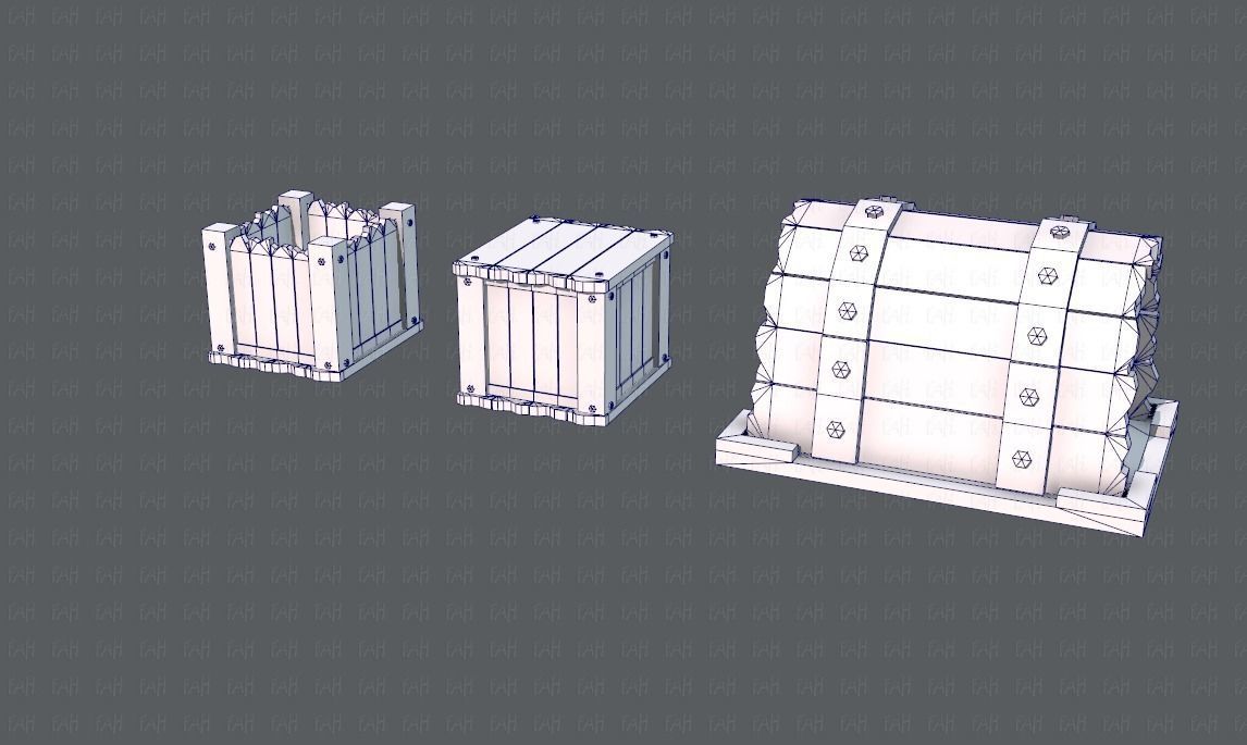 Chest and Box V01 Low-poly 3D model_32